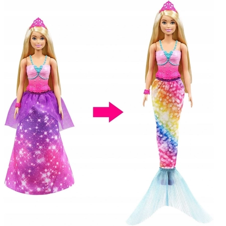 Lalka BARBIE Dreamtopia Syrenia Przemiana GTF9